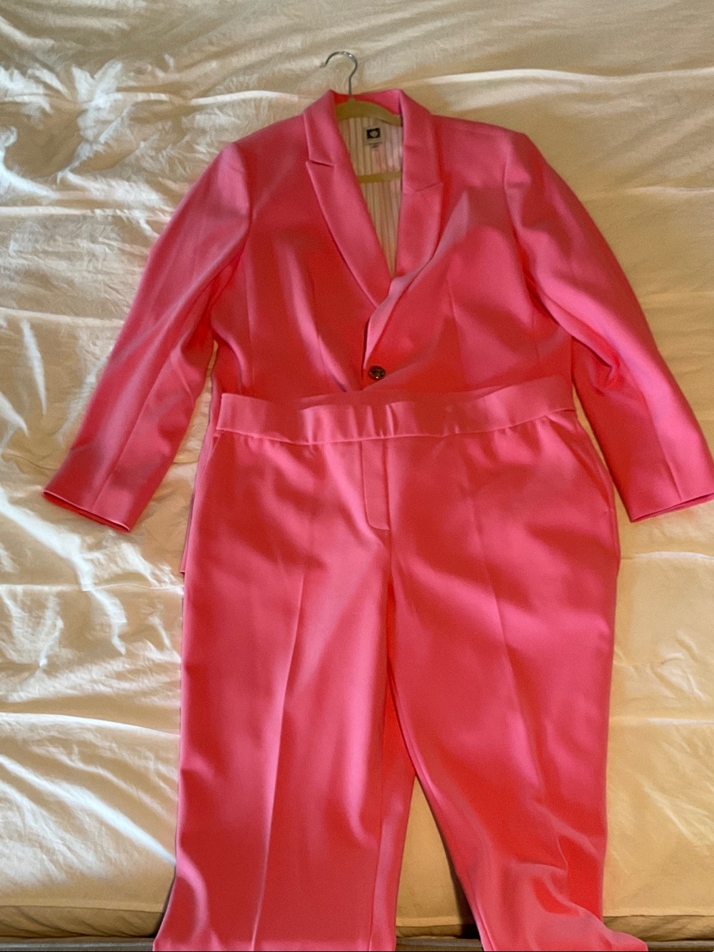 Anne Klein Hot Pink Tailored Jumpsuit